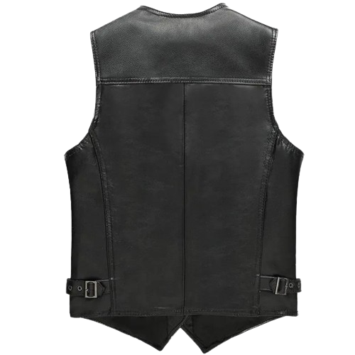 Gilet-biker-en-cuir-marron-vintage-dos