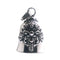 Guardian Bell Ange Biker en métal poli, ange gardien sur moto détaillé.