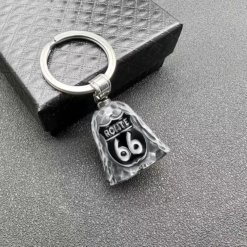 Campana Portafortuna MOCY BELL Per Moto, Modello Route 66 USA, In Acciaio Inox 316L, 40mm, Regalo Biker