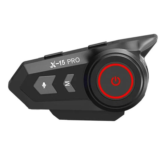 Intercom moto Bluetooth X-15 PRO étanche, connexion 600m, Bluetooth 5.2, compatible tous casques, autonomie longue durée