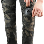 jeans da motociclista mimetici militari da donna - Vignette | Boutique biker