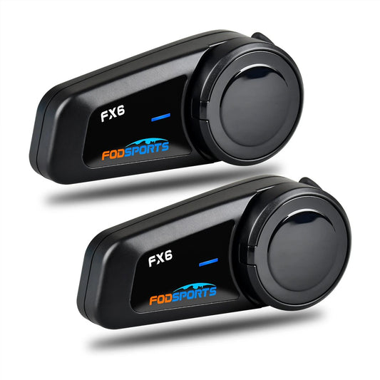 Kit intercom Bluetooth pour casque de moto, étanche, portée 1000 mètres, jusqu’à 6 motards connectés, son HD et réduction de bruit