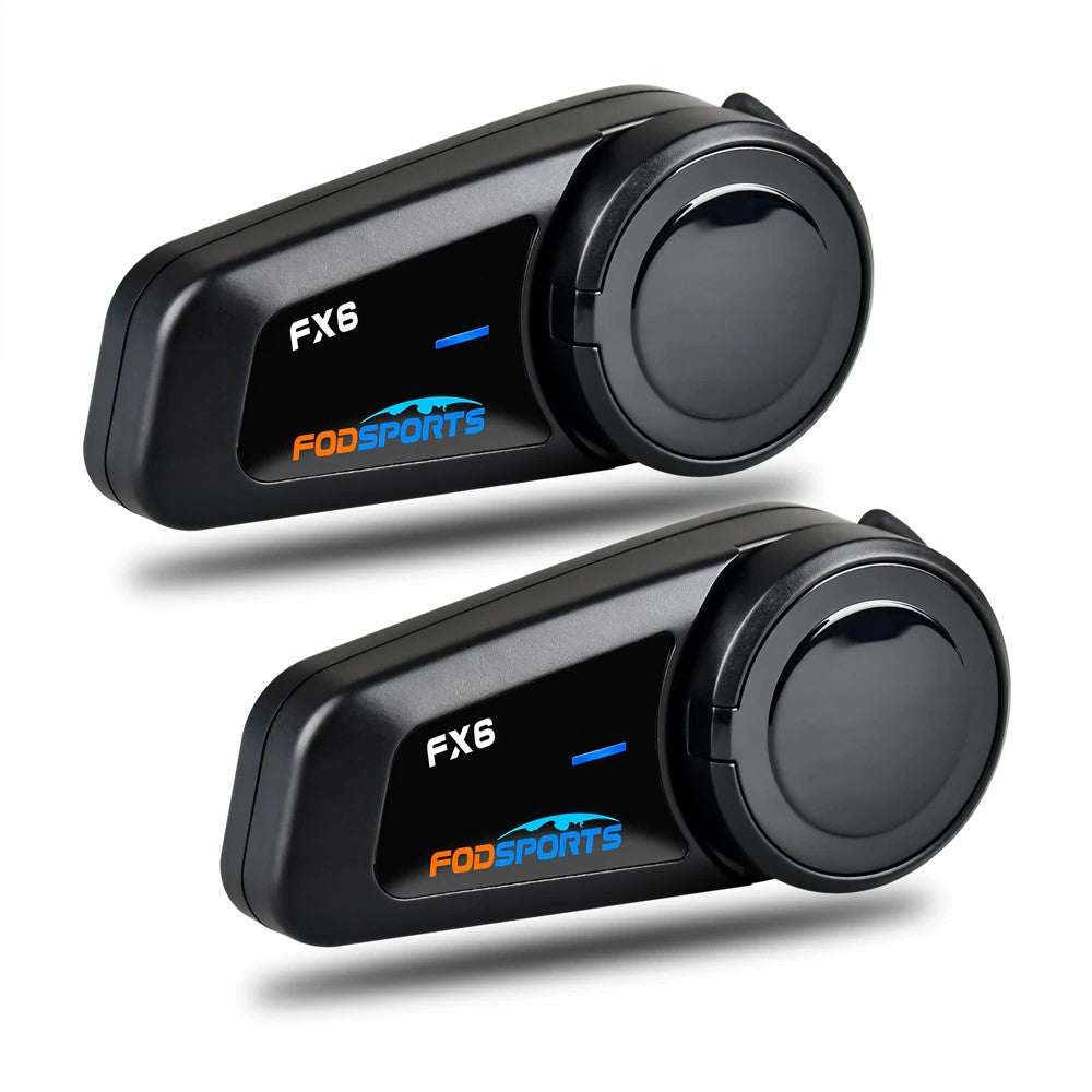 OBEST Intercom Moto Duo Étanche Bluetooth 5.1 pour 6 Personnes,2 Voies  Bluetooth Communication System Casque,Kit Main Libre Moto,Réduire Le Bruit  DSP