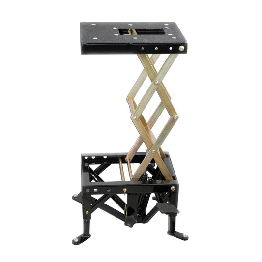 cric hydraulique lève moto en acier, avec plateau caoutchouc antidérapant et hauteur réglable de 29 à 42 cm, charge 160 kg