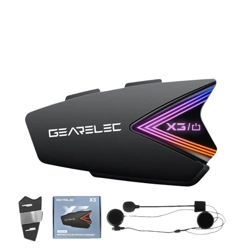 Intercom moto solo GEARELEC X3 Bluetooth 5.0, étanche, portée 500 mètres, autonomie 30h, réduction de bruit intégrée