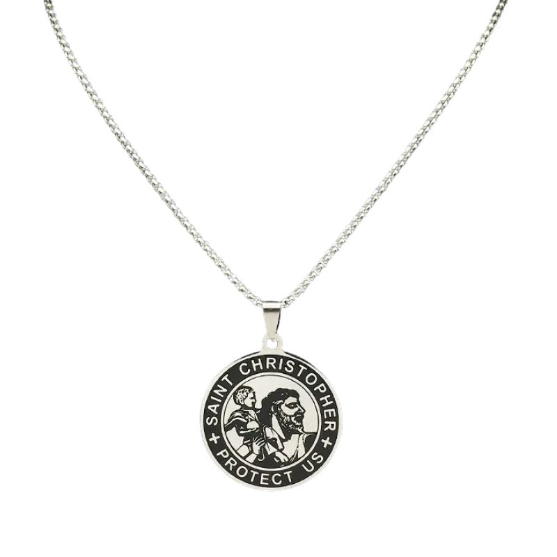 Pendentif Saint Christophe protecteur des motards en acier inoxydable