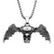 Pendentif biker V-Twin skull en acier inoxydable avec crâne ailé
