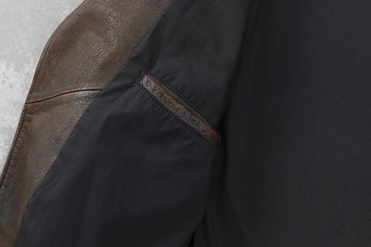 Perfecto-marron-en-cuir-de-vachette-poche