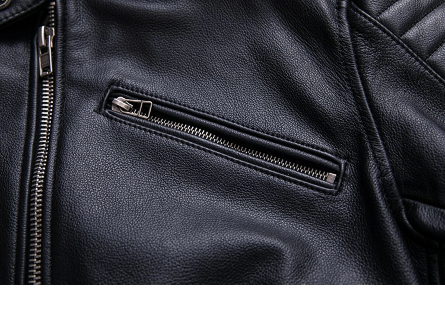 Perfecto-noir-en-cuir-pour-homme-modernes-fermeture
