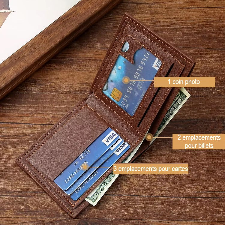 Portefeuille En Cuir De Vache Brun Foncé La Martina - Mini Format Pour Homme - Neuf Avec étiquettes