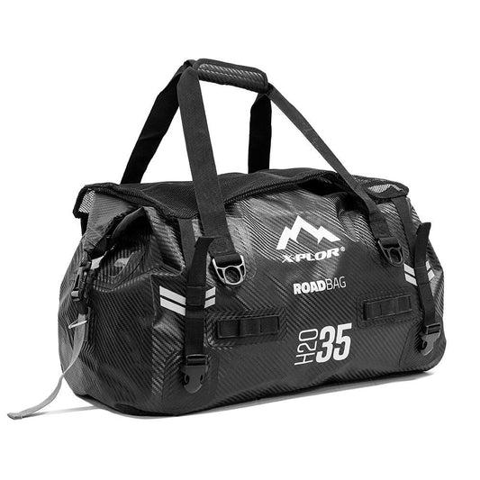 Sac moto cargo X-Plor 35L étanche, parfait pour les motards en déplacement quotidien ou court séjour