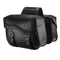 Sacoche cavalière moto en cuir noir 30L étanche, design touring pour motards exigeants