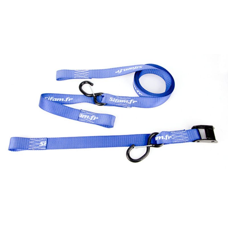 Sangles guidon moto blue force avec crochets sécurité 500kg