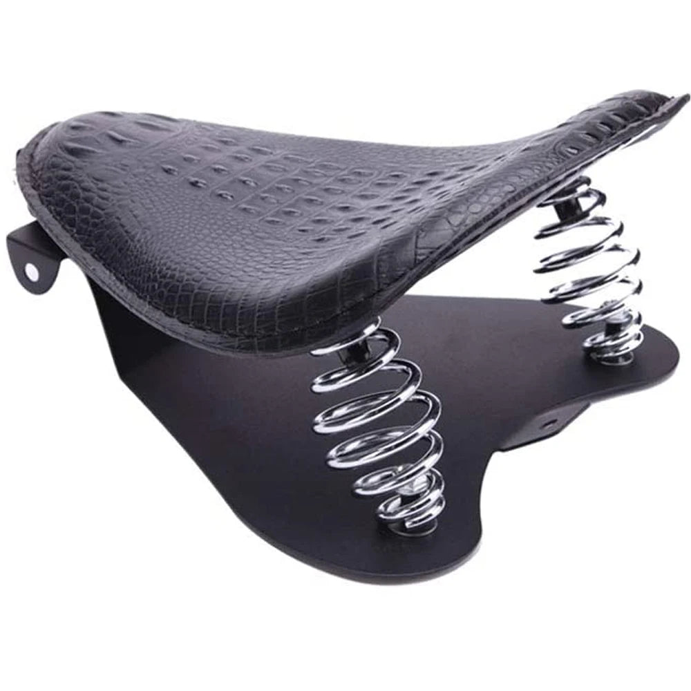Selle de Moto Bobber en Cuir Noir Mono Place
