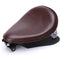 Selle solo moto en cuir marron lisse, avec ressorts amortisseurs pour un confort classique