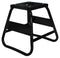 support lève moto cross noir avec plateau caoutchouc antidérapant, hauteur fixe 42 cm, structure robuste pour motos tout-terrain