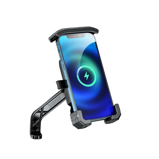 Support téléphone moto HoldUp avec chargeur induction ou USB, fixation rétroviseur ou guidon, compatible smartphones 4 à 7 pouces