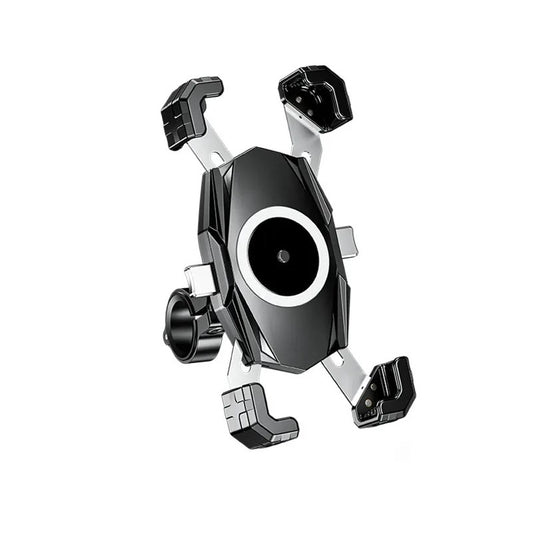 Support téléphone moto Mobase avec chargeur induction ou USB, fixation guidon, rotation 360°, compatible iPhone et Android