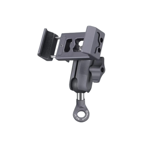 Support téléphone moto avec fixation rétroviseur en aluminium, rotation 360°, deux longueurs disponibles