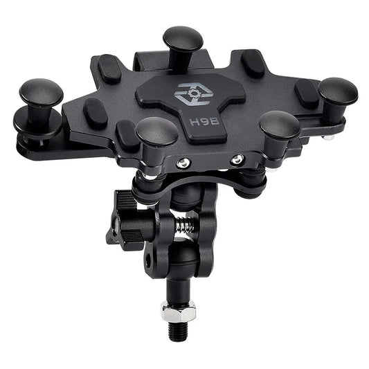 Support téléphone moto haut de gamme en aluminium, fixation M10, rotatif 360°, compatible iPhone et Android jusqu'à 7 pouces