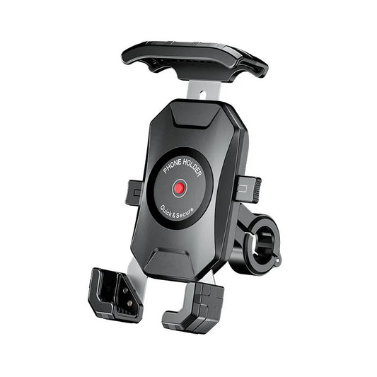 Support téléphone moto avec recharge induction, USB QC 3.0, aluminium, rotatif 360 degrés