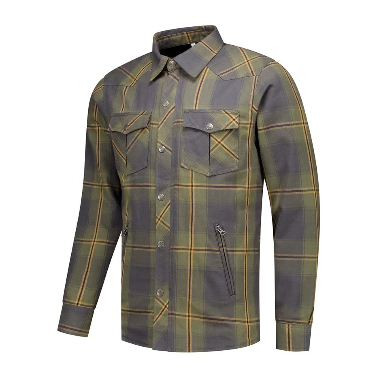 CBBI-WCCI Chemise Moto Homme Vintage Résistante à L'Eau - 5 Protections CE Incluses, Confort Toutes Saisons