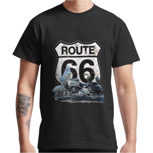 T-shirt-moto-route-66-harley