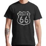 T-shirt moto - Route 66 noir et gris - Vignette | Boutique biker