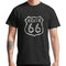 T-shirt-moto-route-66-noir-et-gris