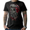T-shirt-moto-tete-de-mort-casque-rouge