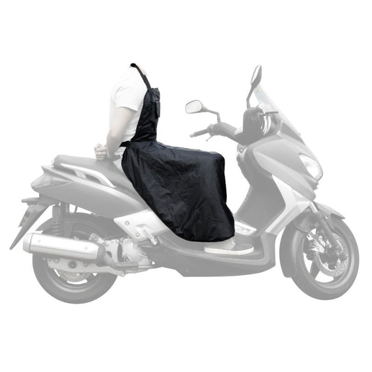 tablier universel moto S-Line noir couvrant buste et jambes, imperméable avec sangles ajustables et doublure chaude, taille unique