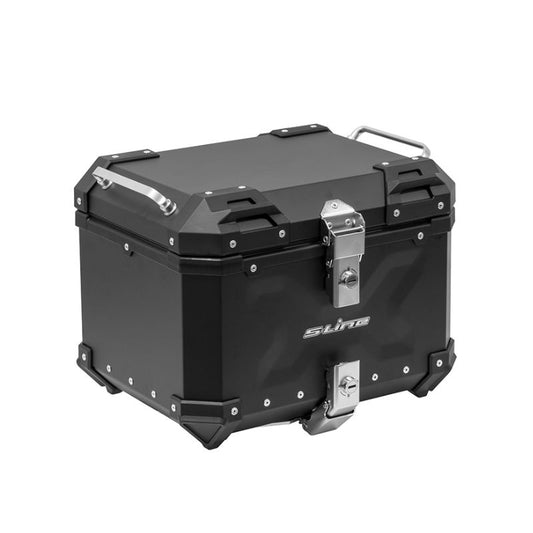 Top case moto 37L aluminium noir S-Line étanche avec verrouillage sécurisé et intérieur protégé