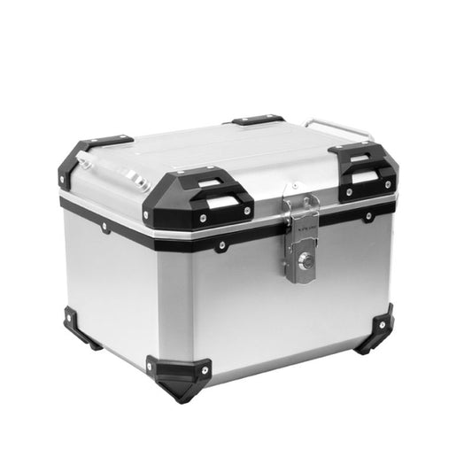 Top case moto 38L aluminium et plastique noir X-Plor robuste et spacieux pour grands trajets