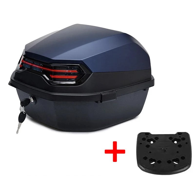 Dossier Passager Pour Top Case Moto – Cuir PU Confortable, Adhésif Double Face, Universel 80L-100L