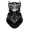 tour de cou moto long avec crâne moustachu, design original et respirant, fixation oreilles, protection coupe-vent pour motards