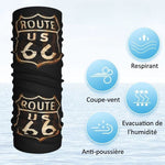 Scaldacollo per moto - Targa vintage Route 66 - Vignette | Boutique biker