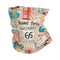 tour de cou moto Road Trip Route 66, motifs vintage Santa Monica et stations emblématiques, protection respirante pour motards aventuriers