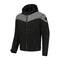 Veste à capuche moto softshell noire et grise avec protections CE