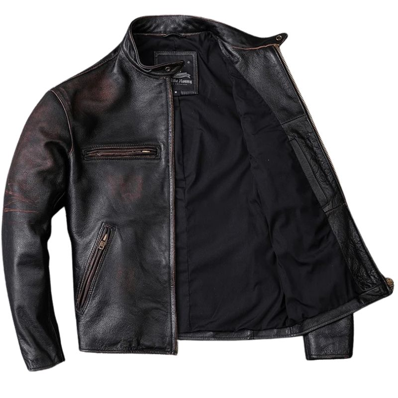 leather jacket veste simili cuire homme