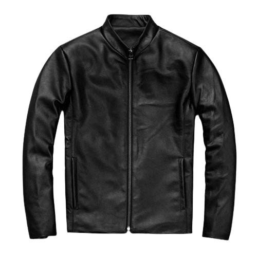 Veste-en-cuir-homme-marron-vintage-noir