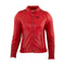 Veste en cuir moto femme rouge homologuée CE avec protections