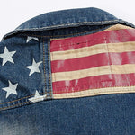 Gilet in denim da motociclista - bandiera americana - Vignette | Boutique biker