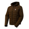 Veste moto hiver marron pour homme Softshell, avec protections CE épaules et coudes, doublure thermique amovible et capuche, tailles XS à 5XL