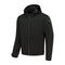 Veste moto à capuche softshell noire avec protections CE Rusty Stitche