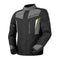 Veste moto hiver Adventure homme en polyester Oxford 600D noire et jaune fluo avec protections CE aux épaules et coudes, doublure thermique amovible et bandes réfléchissantes pour une sécurité optimale.