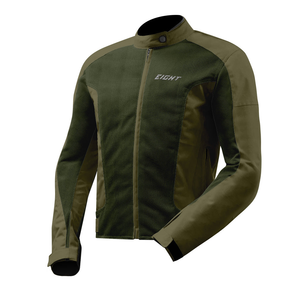 veste moto été Aéro-Flow kaki pour homme avec tissu mesh ventilé et protections CE épaules coudes