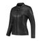 Veste moto femme en cuir noir style rétro homologuée CE