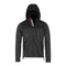 Veste moto hiver homme grise en matière mix Jersey/Esquad Protex légère et isolante, avec protections CE aux épaules et coudes, membrane étanche, capuche fixe renforcée et poches zippées pour confort et sécurité.