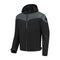 Veste moto légère softshell noire avec capuche et protections CE Rusty Stitches