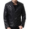 Veste en simili cuir noir pour homme biker